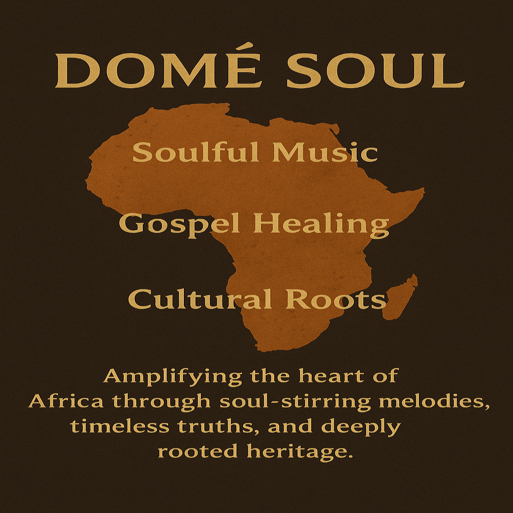Domé Soul mission poster with Africa silhouette.